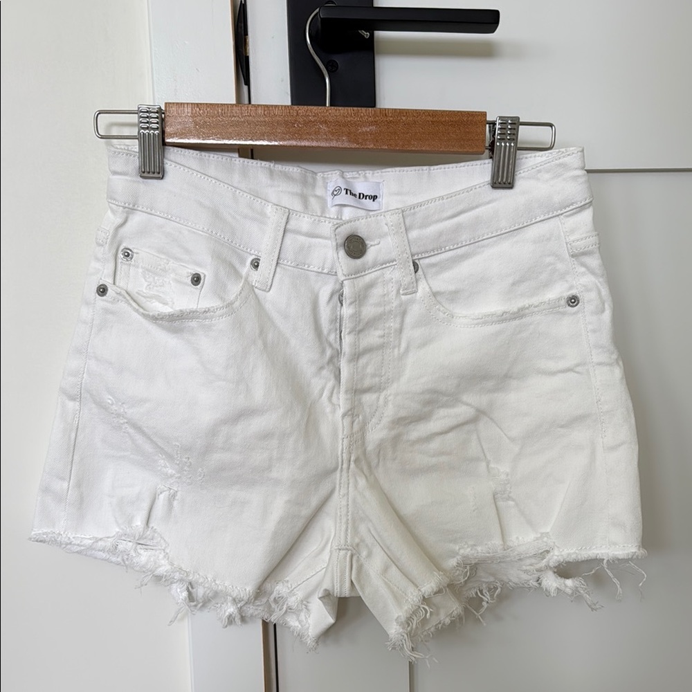 Amazon The Drop White Denim Cutoff Shorts 24